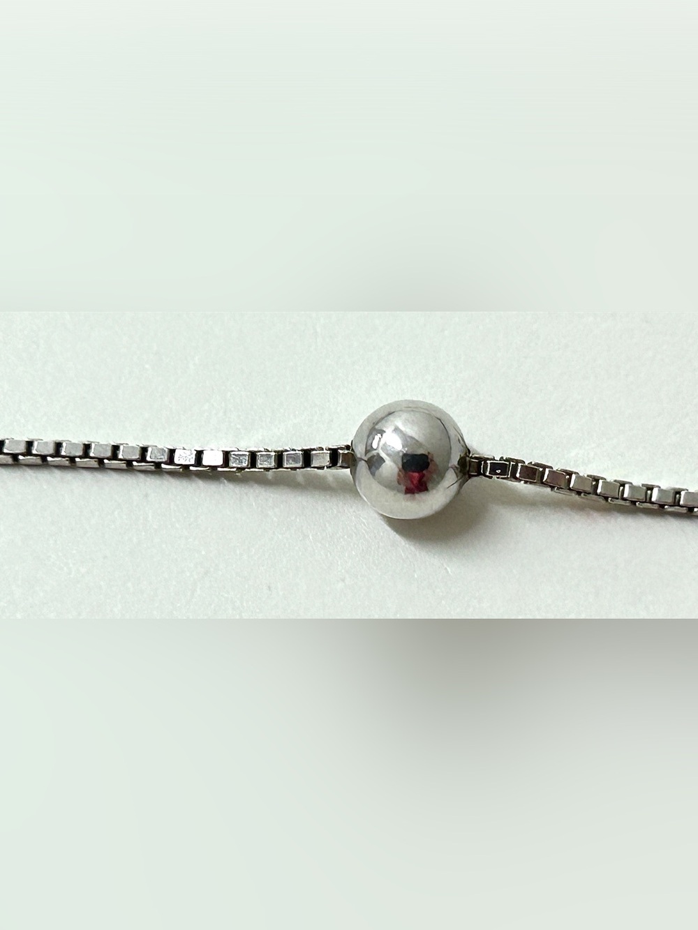 Vintage Sterling Silver Beaded Box Chain Necklace - Picture 3 of 16